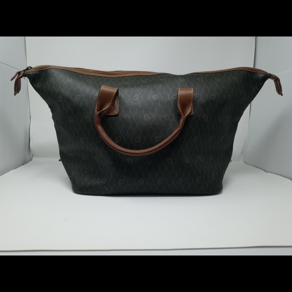 Christian Dior Coated Canvas & Leather Travel Bag